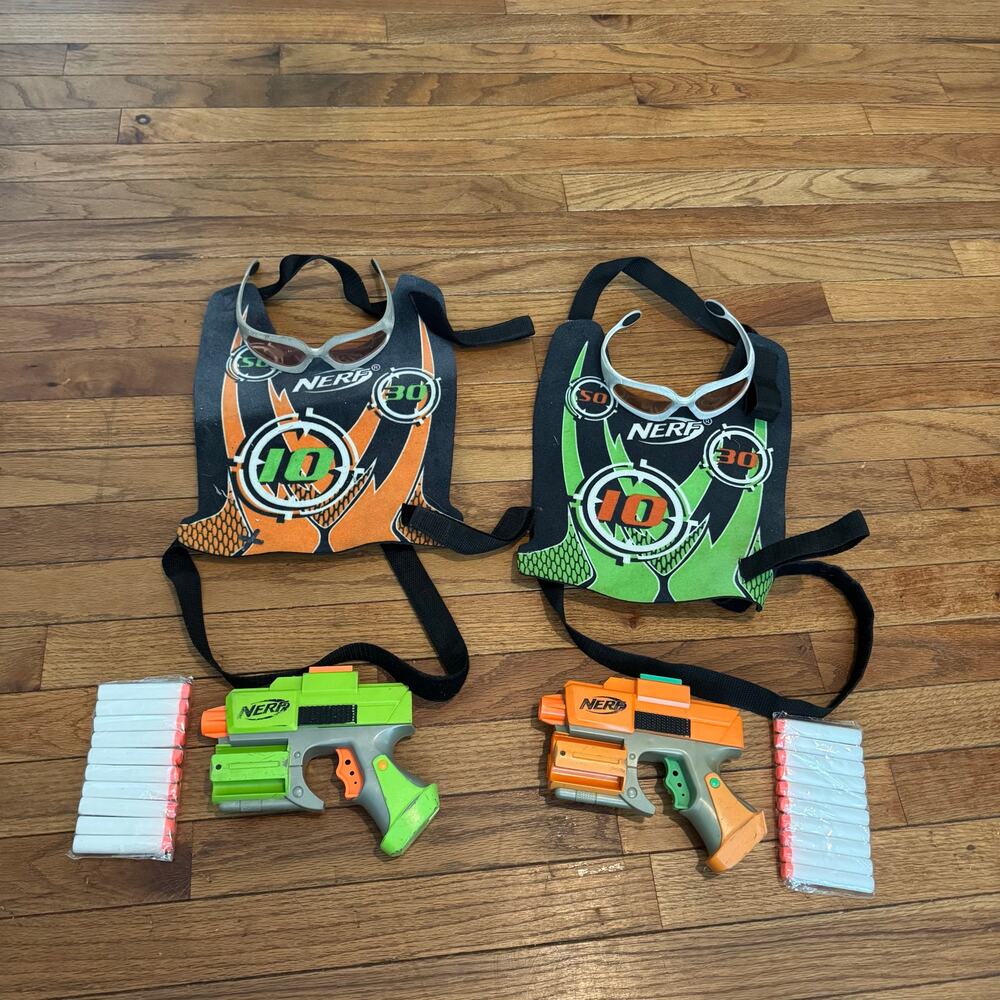 Nerf Crossfire Sidearm Pistols Revolver Dart Tag Guns Chest Targets Goggles